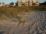 A Place at the Beach, seen from the shoreline at sun-up.