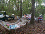 Joe enjoys a hammock rest after the picnic by the river.