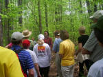 Our hostess Amy welcomes the hikers to her land, along with her mother, Charlotte (right, in black).