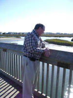 Joe on the bridge boardwalk after we all went church.