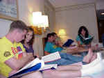 Devotions held in our room (nights 9 to 10:30 or 11:00)