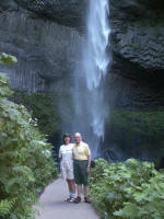 Ruth and Daddy on his 85th birthday, June 26, 2007, in the Guy W. Talbot State Park, at Columbia River Gorge National Scenic Area of Oregon's Multnomah County.