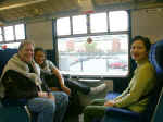 Stephen, Meiko, and Cheryl:  passing Crawley Mall on the way to Horsham