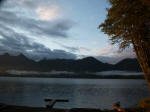Daybreak focus on the far side of Lake Quinault, 5:45 a.m.