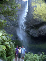 Mark, Daddy, and Joe will get a good close look at the falls.