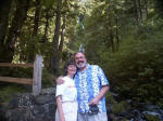 Ruth and Joe 1 miles past the source where Wahkeena Creek surfaces and the waters race headlong over the cliff.