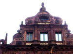 Elegant Renaissance 1592 Hotel zum Ritter St. George, built in the German Mannerist style, Persta invita Venus inscribed in gold letters on the gable's facade.