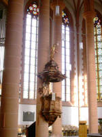 Pulpit of the Holy Ghost Church, which for years had been shared equally, even simultaneously: Protestants worshipping in the nave (body of the church) and Roman Catholics in the choir (chancel area, with altar).